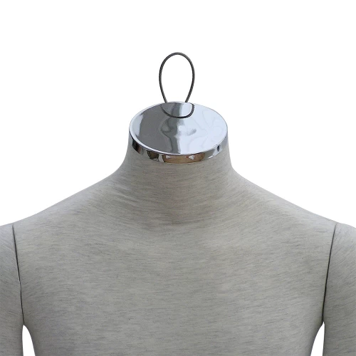 Flexible Male Mannequin Abstract Head Marl Grey Or Cream 73105