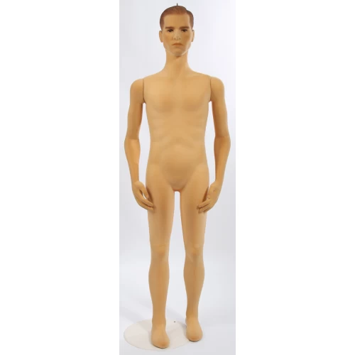 Flexible Male Mannequin With New Head & Make Up Flocked Finish