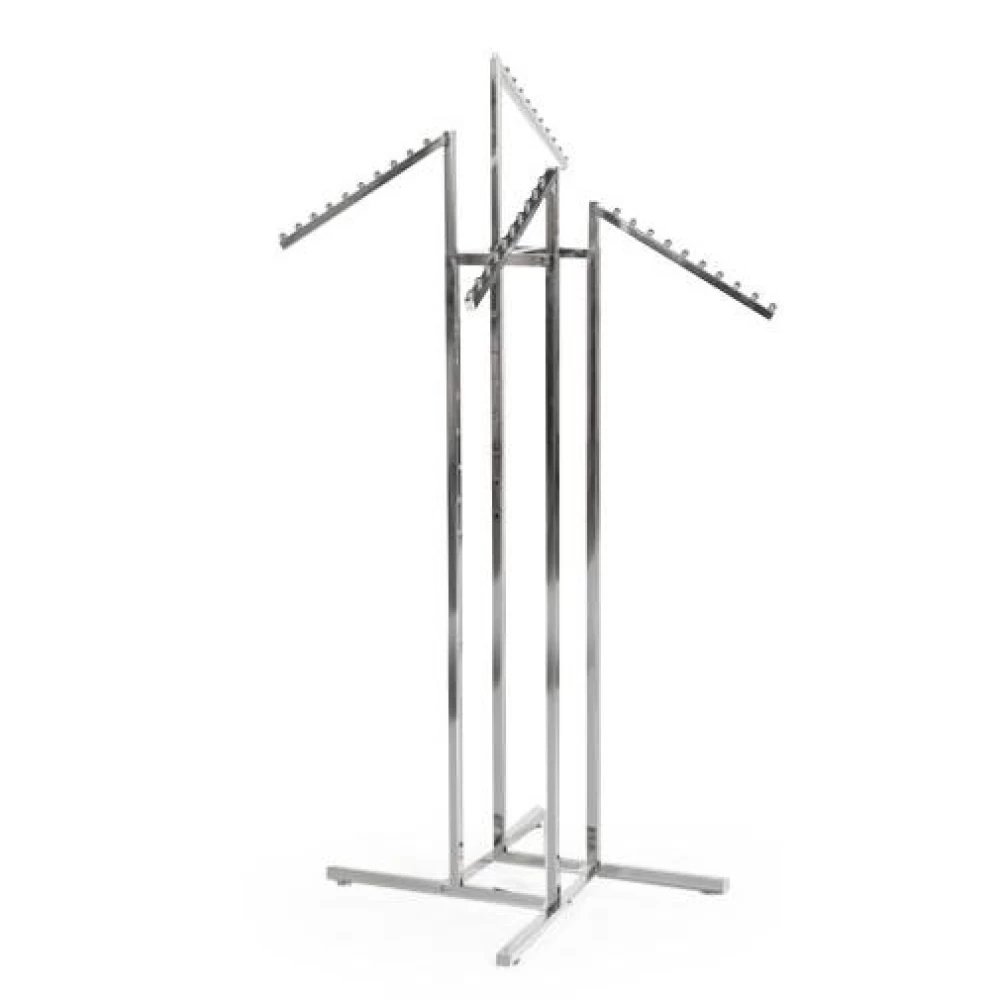 Four Sloping Ball Arms Merchandising Clothing Rail 24002