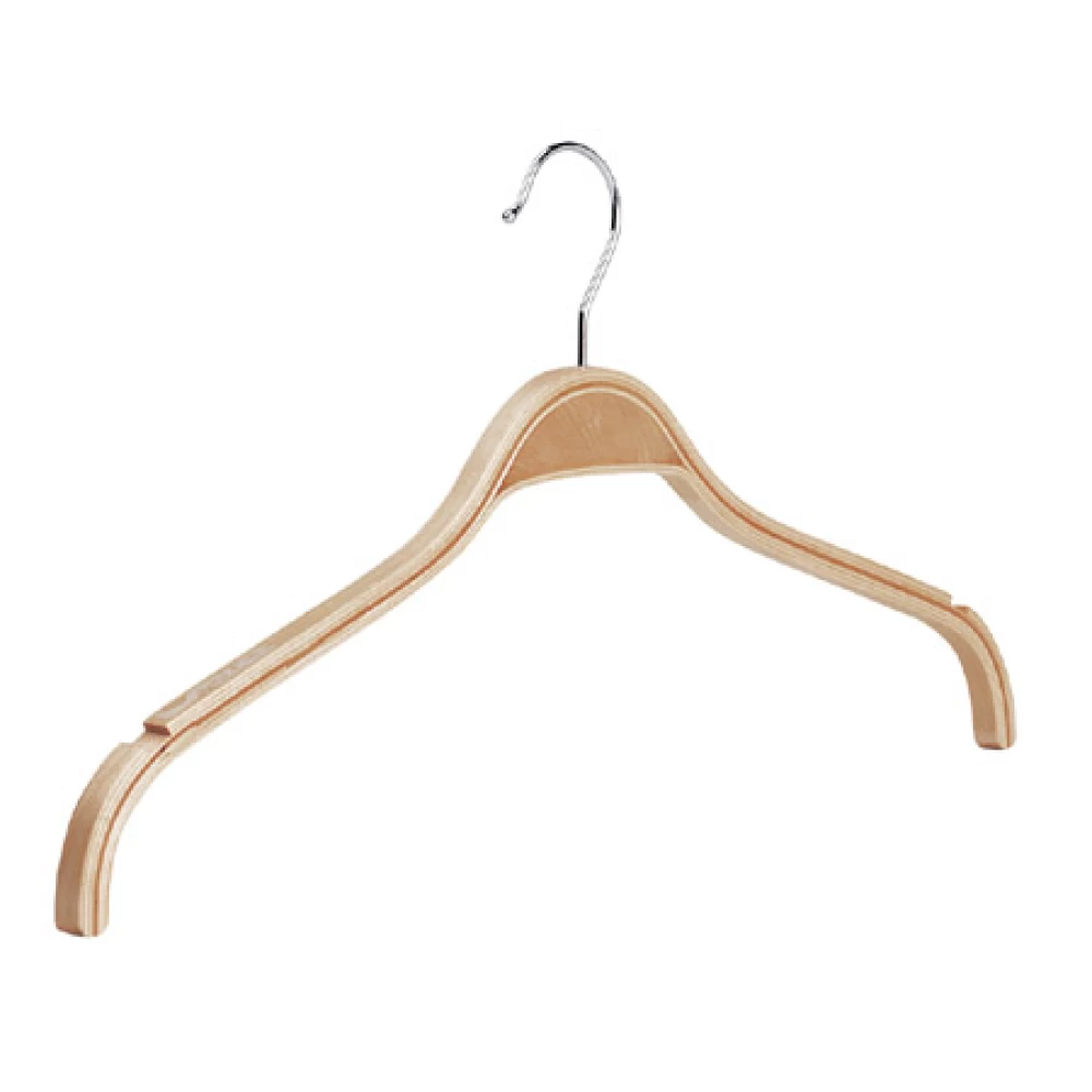 Laminated Wooden Clothes Hangers Without Centre Bar 42cm (Box of 100) 51032