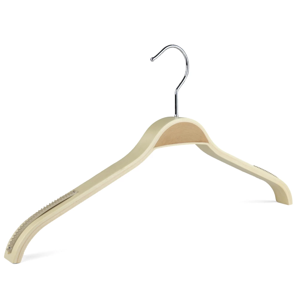 Laminated Wooden Jacket Hangers With Rubber Insert 42cm (Box of 60) - 51067