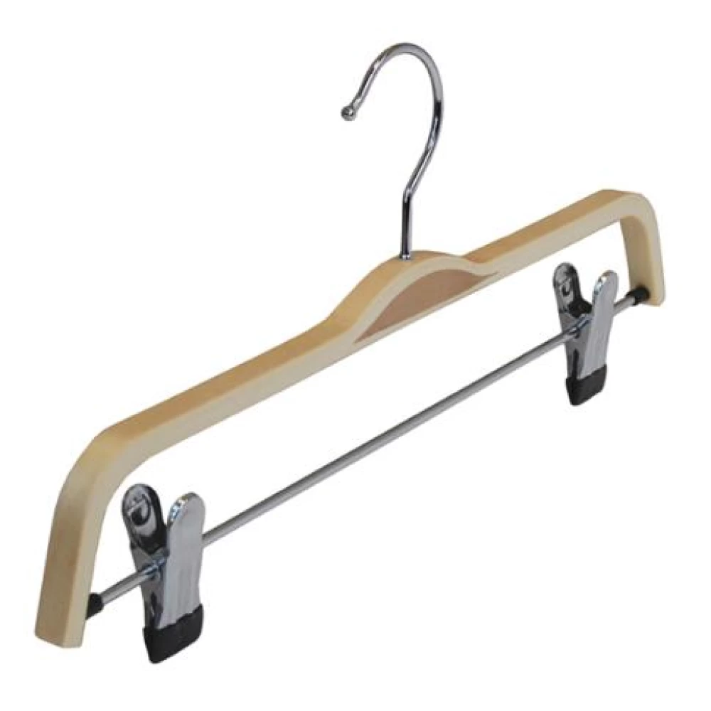 Laminated Wooden Trouser Clip Hangers 37cm (Box of 100) 51068