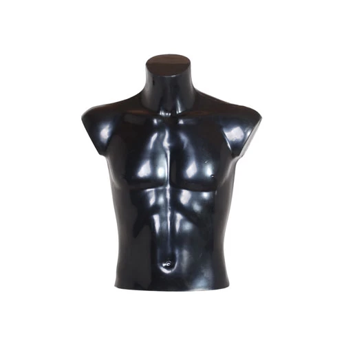 Male Black Plastic Half Bust Torso 77004