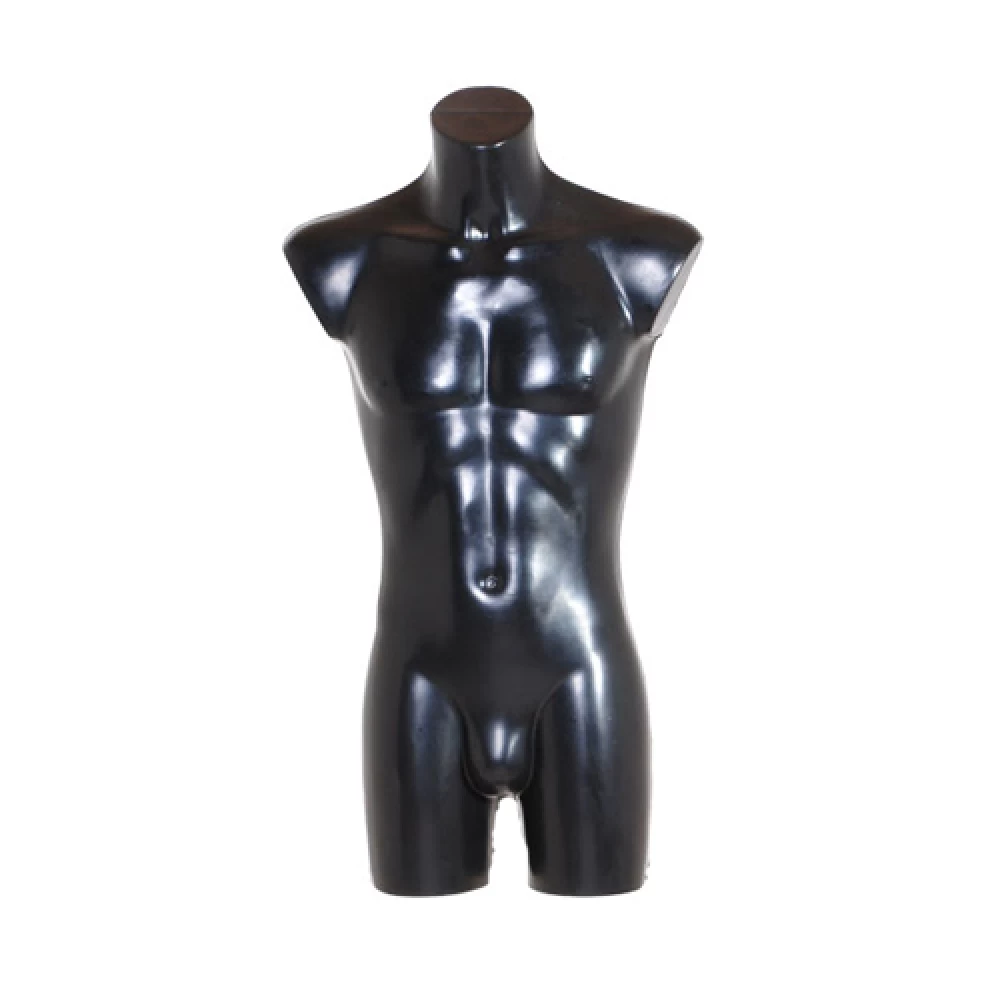 Male Black Plastic Torso Mannequin 77020