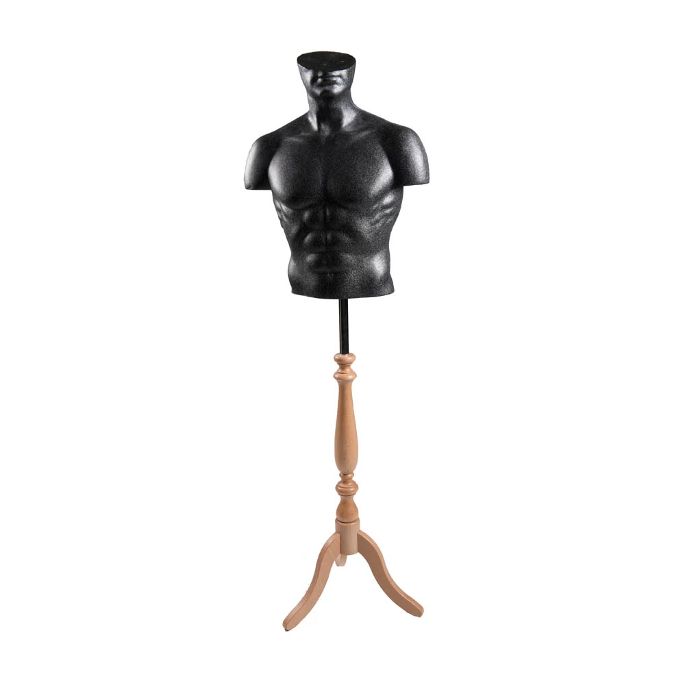 Male Body Form - Black Granite Finish - Stand Included 77106