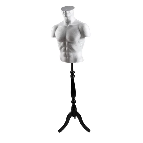 Male Body Form - White or White Painted Granite Finish - Stand Included 77105