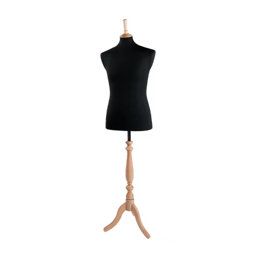 Male Dressmaker Mannequin Black Jersey 38 Inch Chest 75104