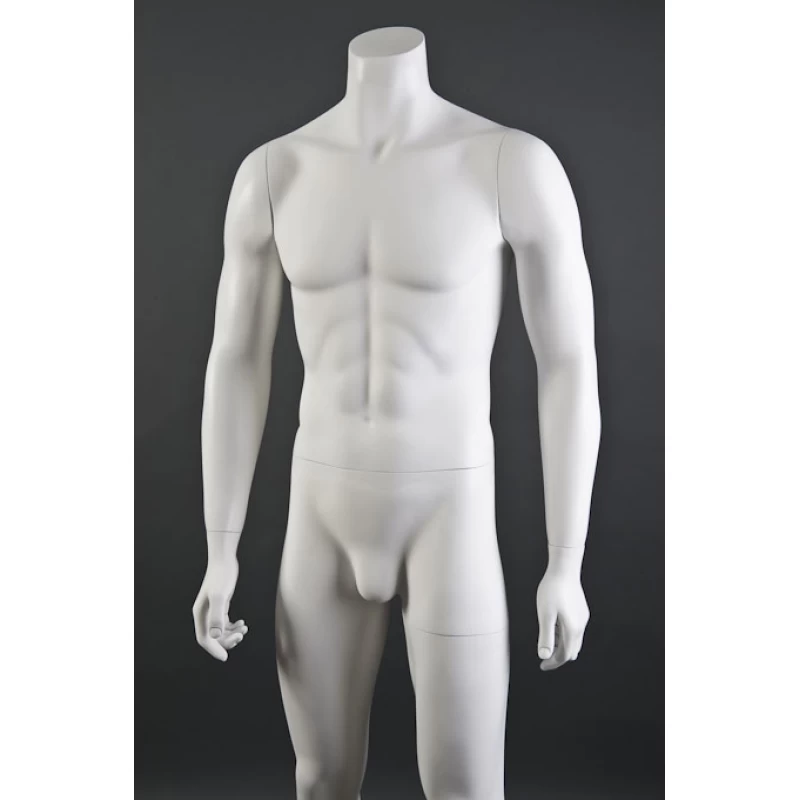 Male Headless Torso Mannequin, Fit Series FIT-M3SCT - Matte White