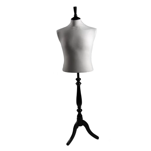 Male Mannequin White or Black Jersey 40 Inch Short Chest 75106