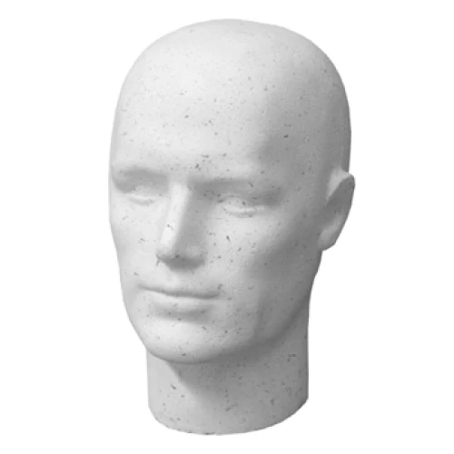 Male White Painted High Density Polystyrene Head 77313