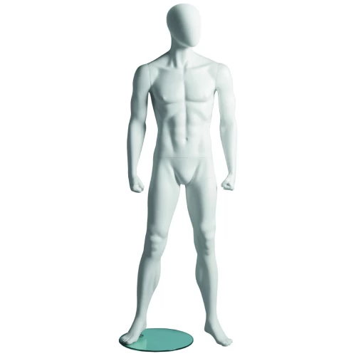 Male White Sports Mannequins - Legs Astride 74126