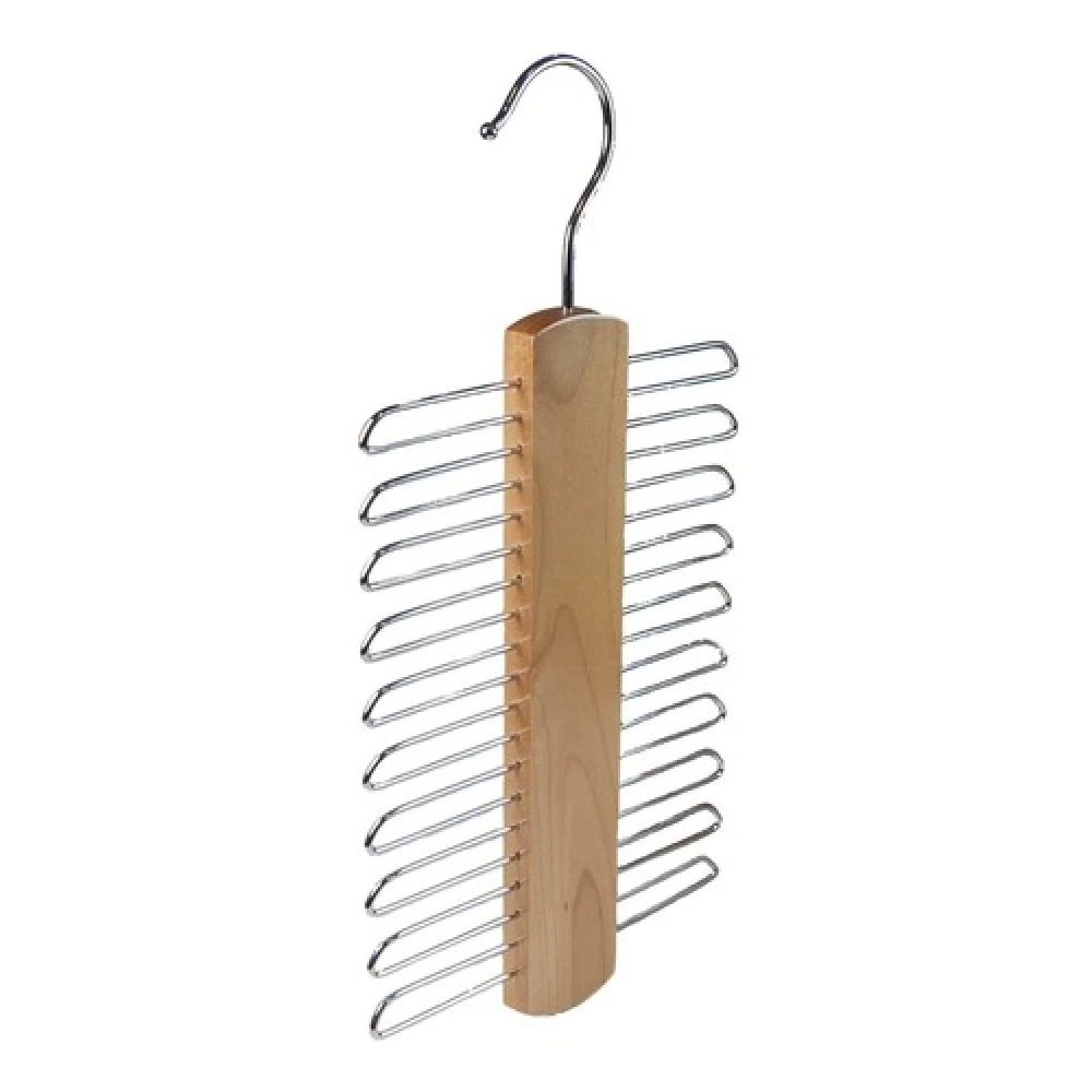 Natural Wooden Tie Hangers - 20 Tie Bars (Box of 50) 57405