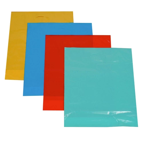 Orange Plastic Carrier Bags / Polythene Carrier Bags 15 Inch x 18 Inch + 3 (500 Pack) 18325