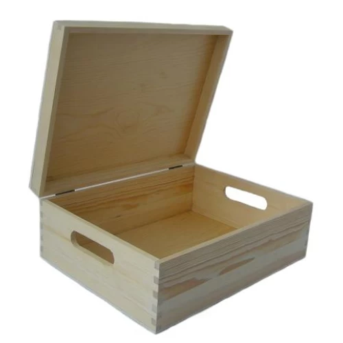 Pine Wooden Display Box 12 Inch With Metal Hinges 95221