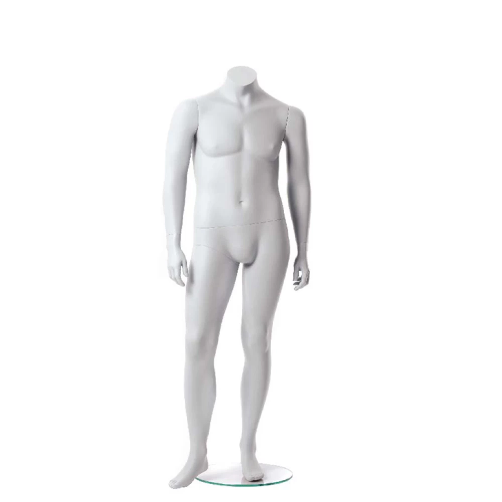 Plus Size Male Mannequin, Headless (White Matt) 78102
