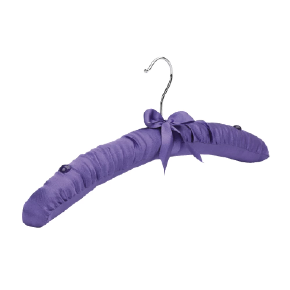 Purple Satin Padded Hangers (Box of 50) - Shoulder Beads 56019
