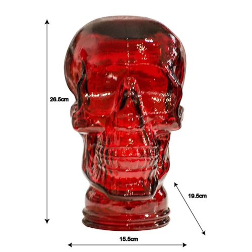 Red Glass Skeleton Skull - 77328