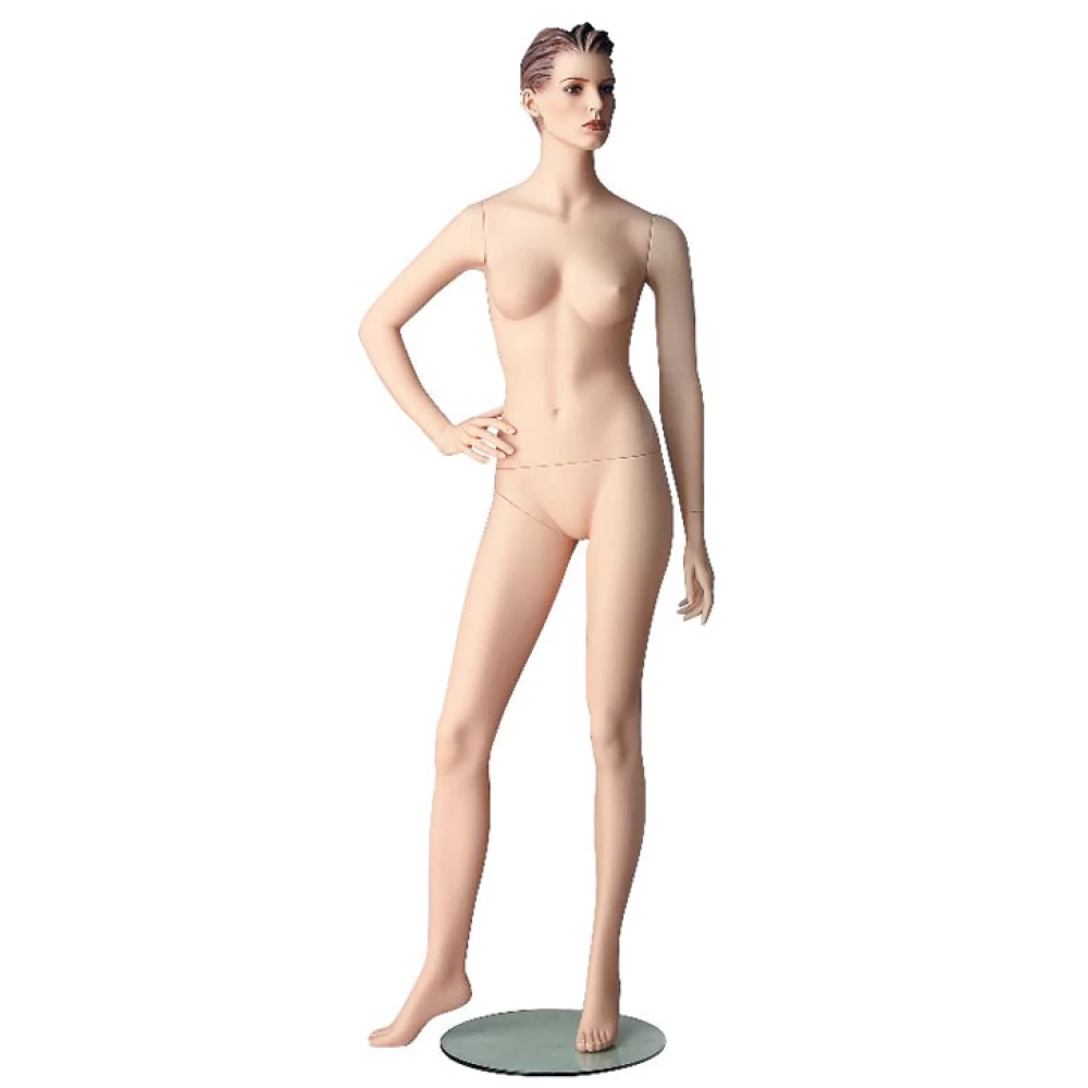 Right Hand on Hip 2 Female Mannequin,(White Matt/Natural with Make up) 71408