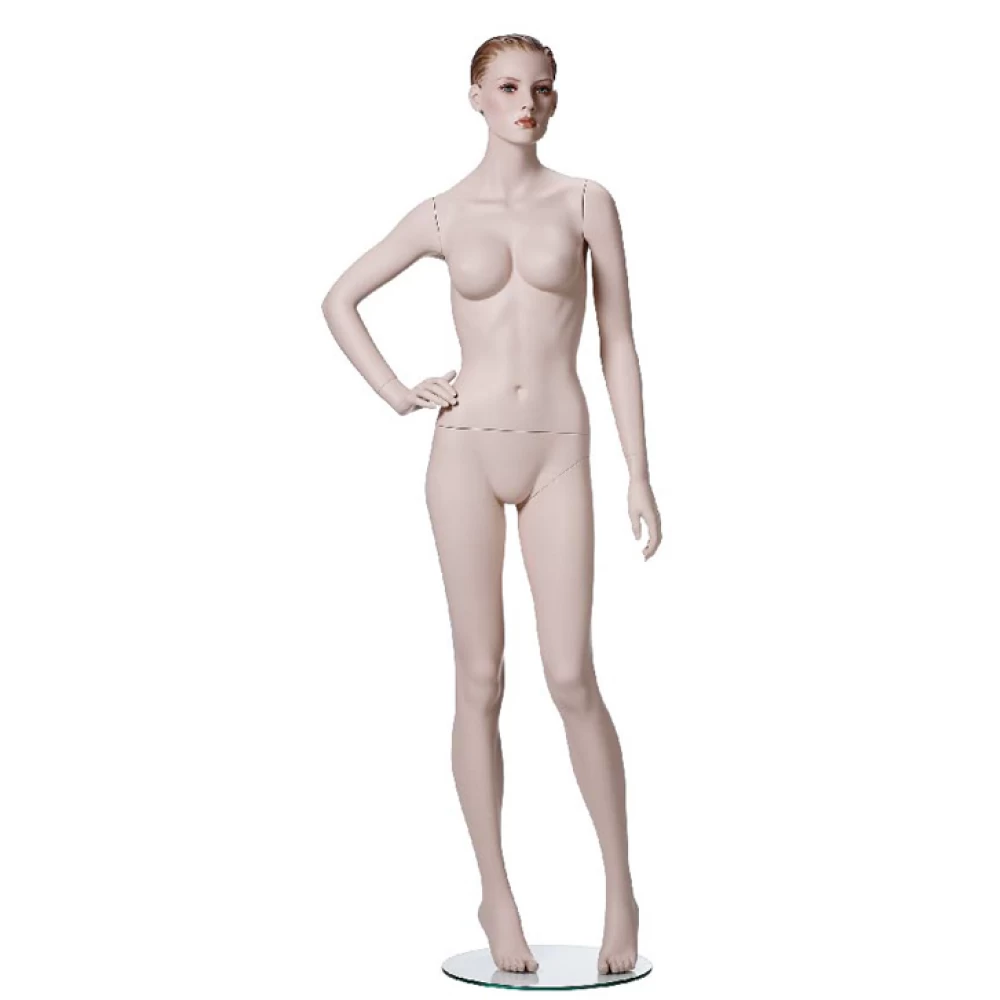 Right Hand on Hip Female Mannequin,(White Matt/Pale with Make up) 71405