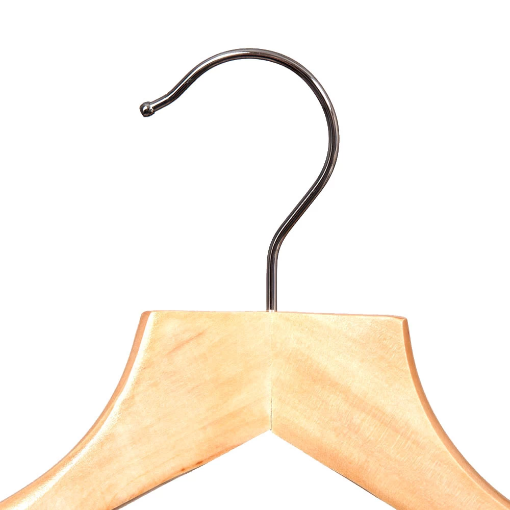 Shaped Wooden Suit Hangers With Clips 39cm (Box of 100) 50013