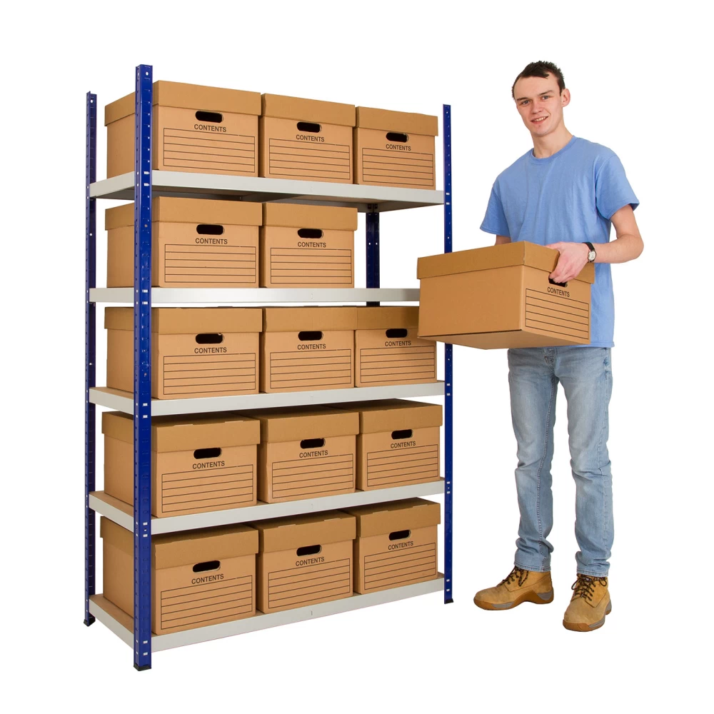 Shop Shelving with 15 Archive Boxes 99239