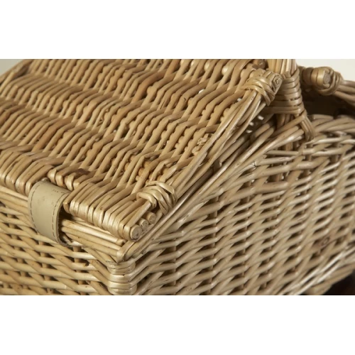Small Double Lidded Willow Hand Crafted Storage Hamper - 95214