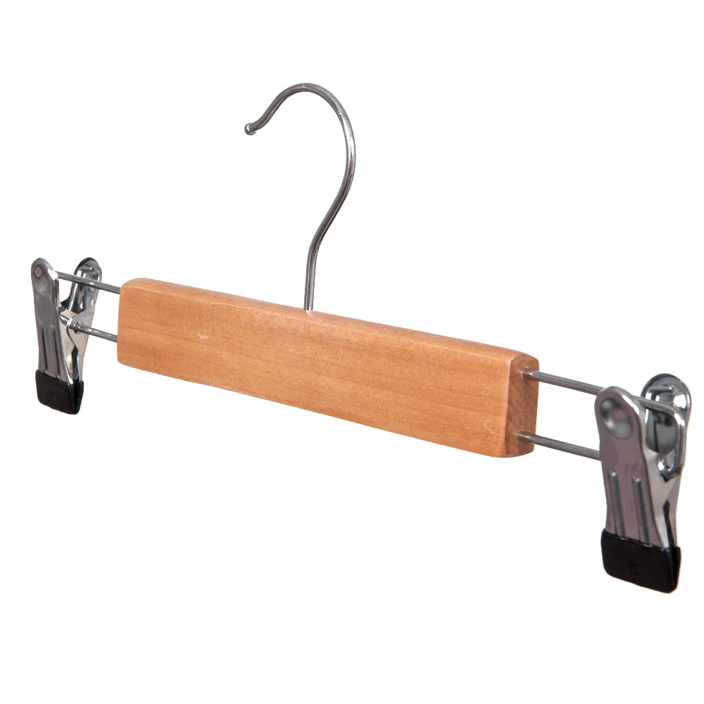 Straight Wooden Child Hangers with Clips 28cm (Box of 100) 50007