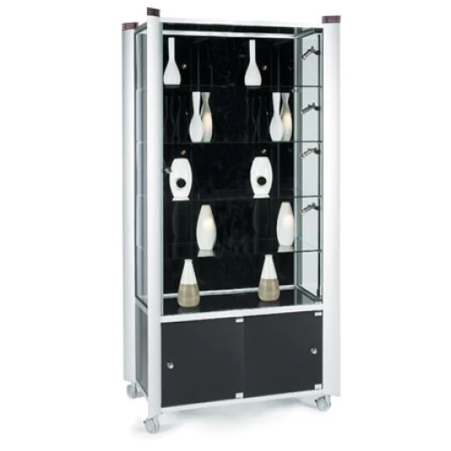 Three Quarter Wide Display Tower Showcase With Spotlights 27022
