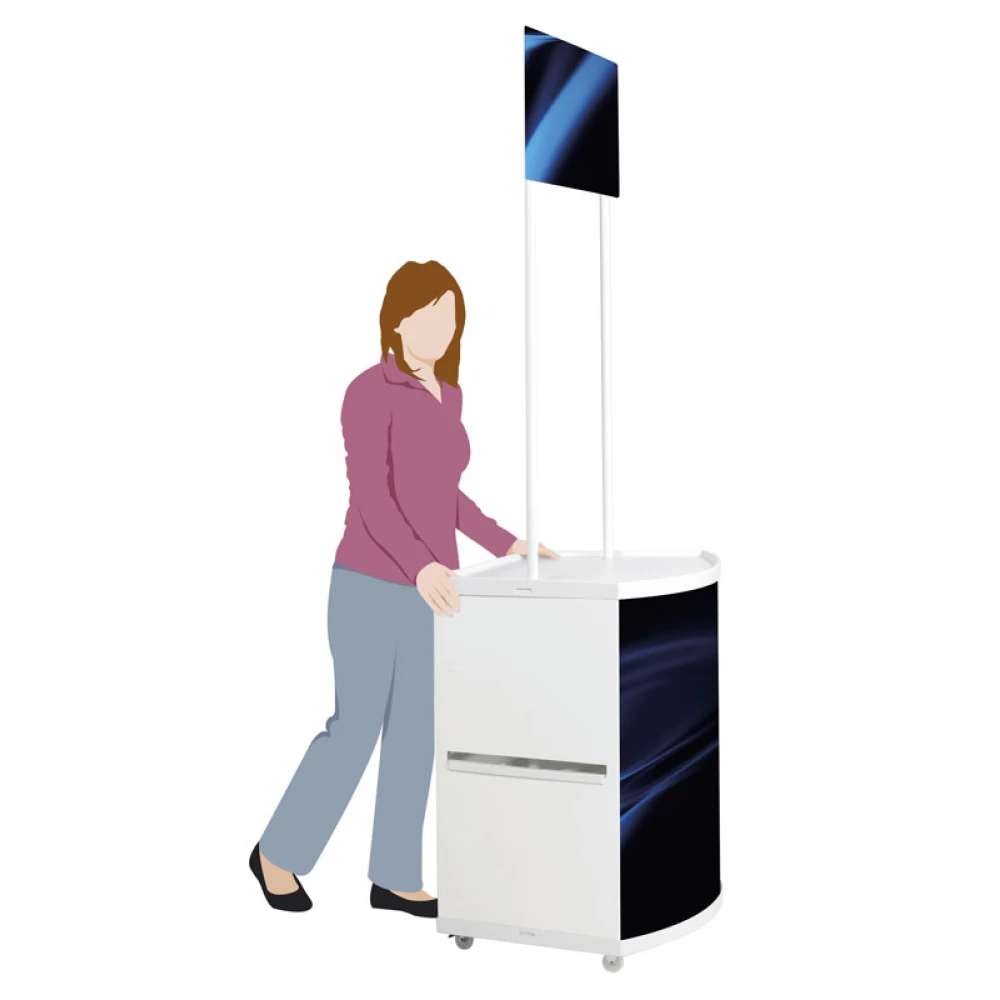 Wheeled In Store Promotional Display Unit with Header Panel Display 83007