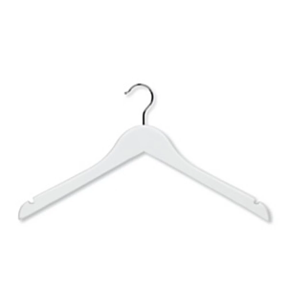 White Curved Neck Hanger 43cm (Box of 50) 52016