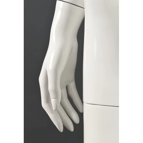 White Gloss Female Mannequin - Hands at Side, Straight Stance  71101