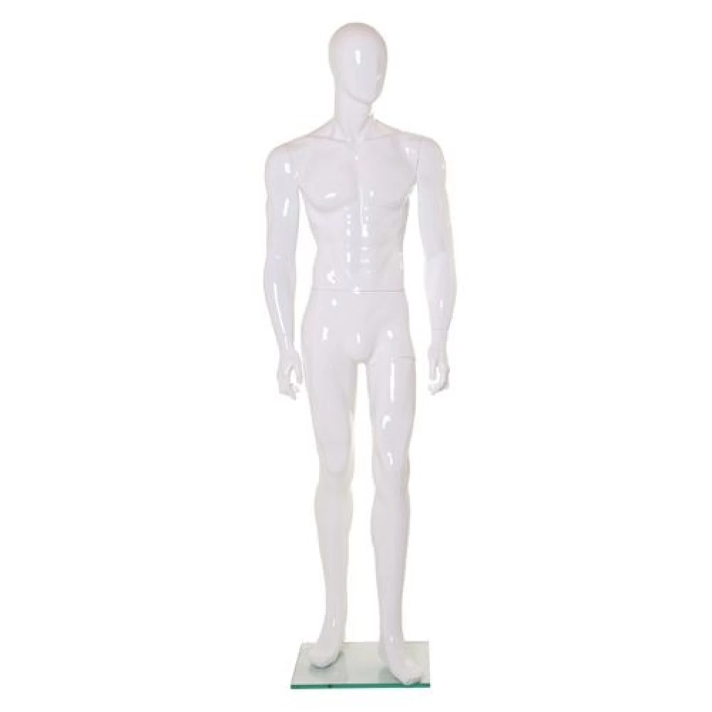 White Gloss - Hands at Side, Straight Stance, Male Mannequin 70109