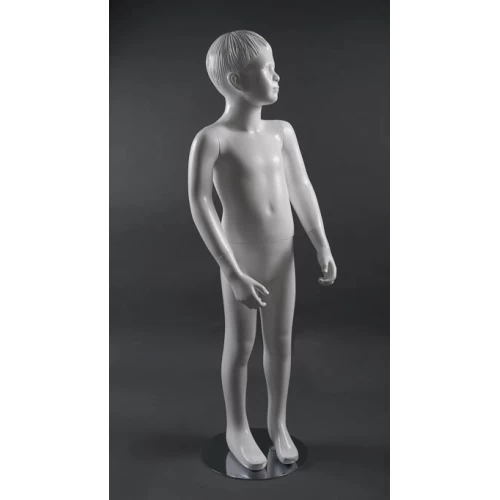 White Gloss-Hands at Side Boy Mannequin 7-8 Yrs 72101