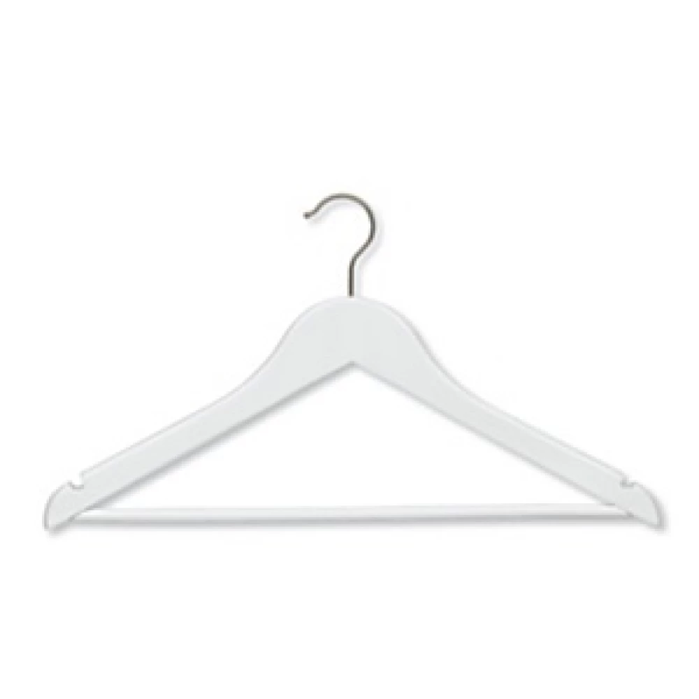 White Gloss Wishbone Hangers With Bar 43cm (Box of 50) 52024
