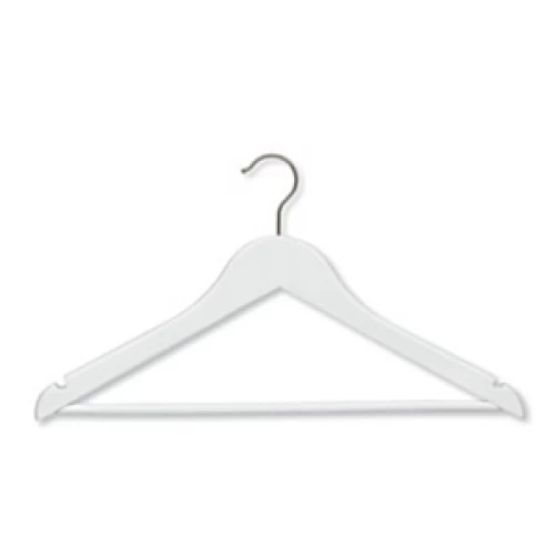 White Gloss Wishbone Hangers With Bar 43cm (Box of 50) 52024