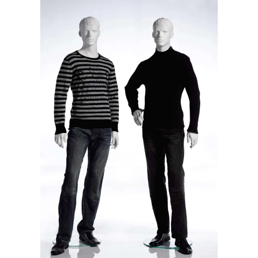 White Matt Male Mannequin - Hands at Side, Head Facing Forwards 70205
