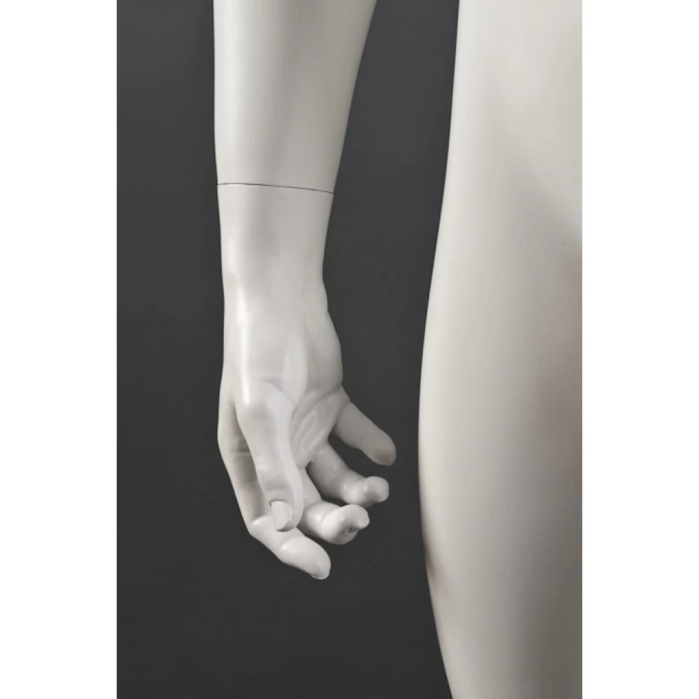 White Matt Male Mannequin - Hands at Side, Head off Centre 70201