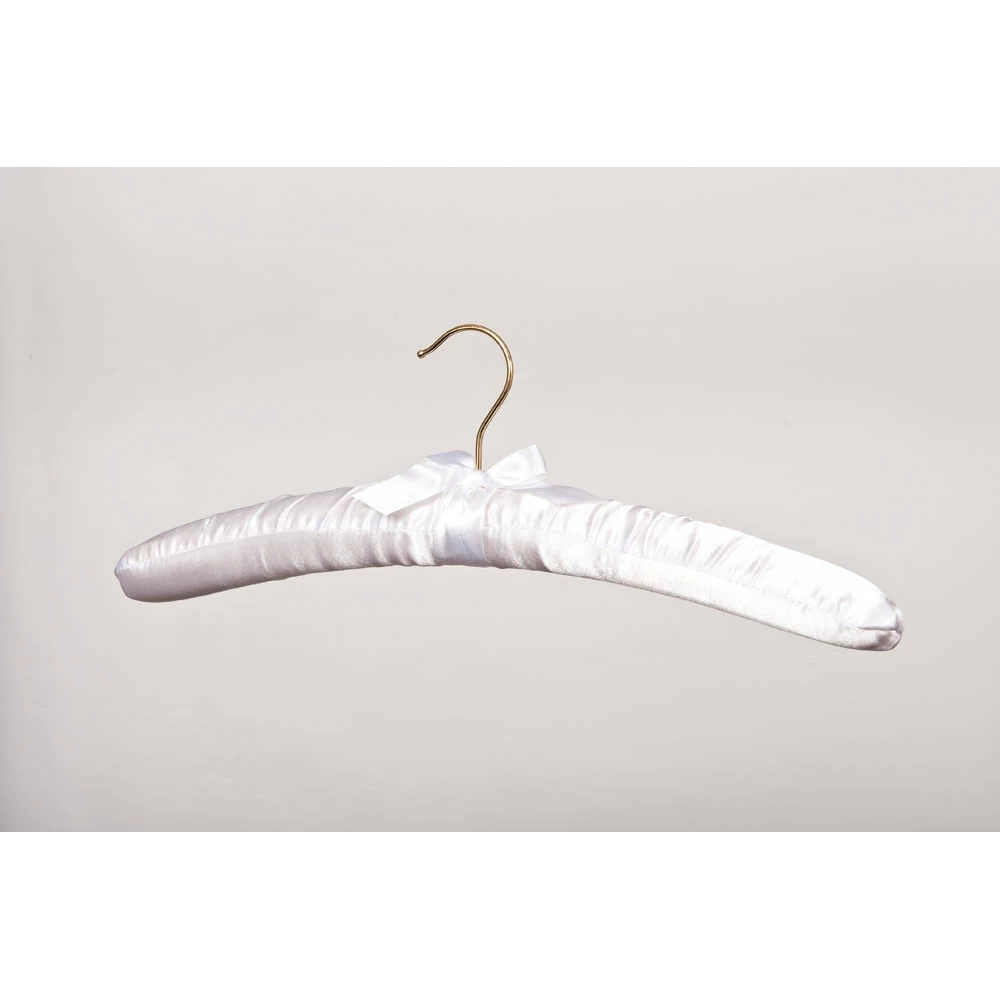White Shaped Satin Covered Padded Hangers (Box of 100) 56001