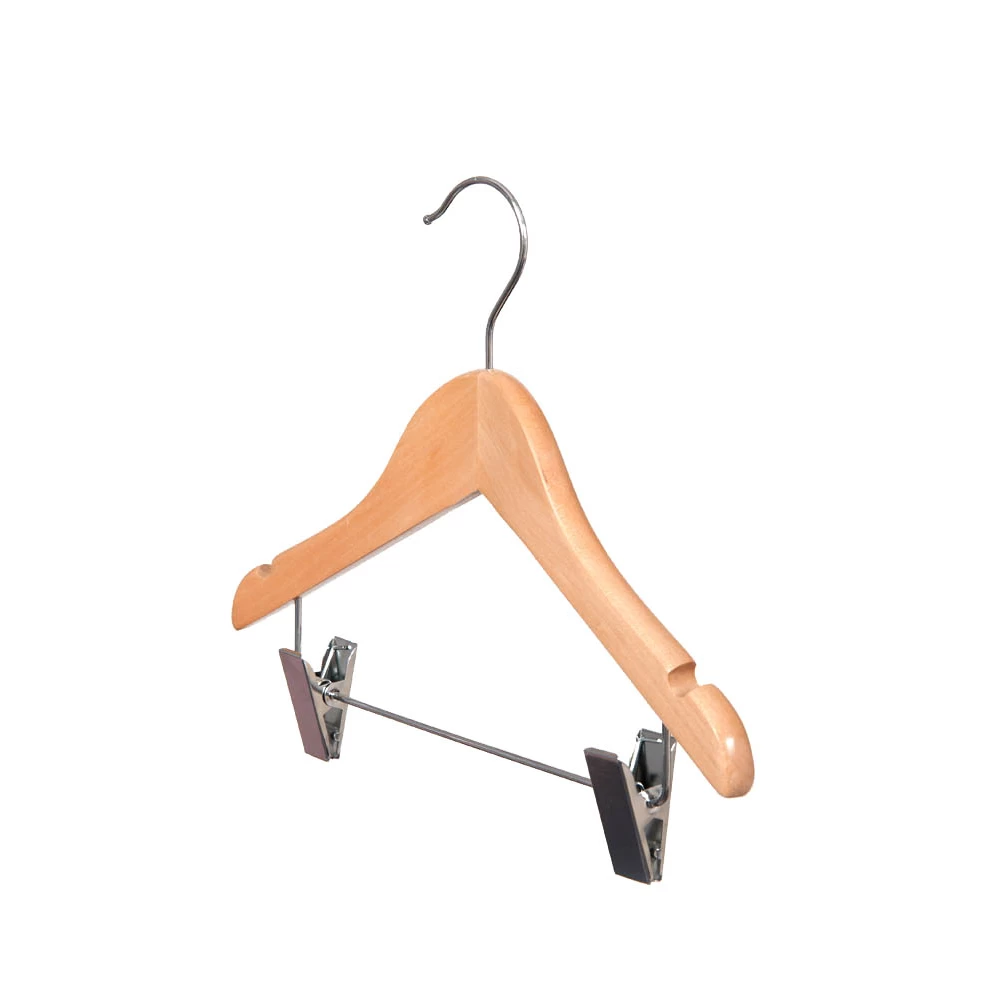 Wooden Baby Wishbone Hangers With Clips 28cm (Box of 50) 50006