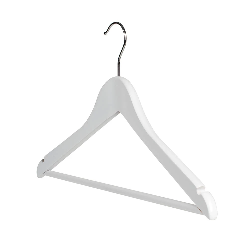 Wooden White Suit Hangers 44cm (Box of 100) 50039