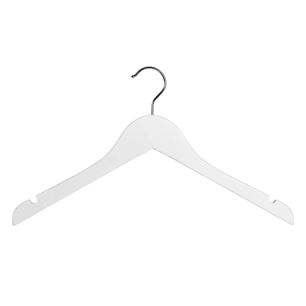 TOPIA HANGER White Wood Bridal Dress Hangers, Premium Wooden Shirt Hangers  10 Pack, 360° White Hook- Smooth Finish- Extra Smoothly Cut Notches (White