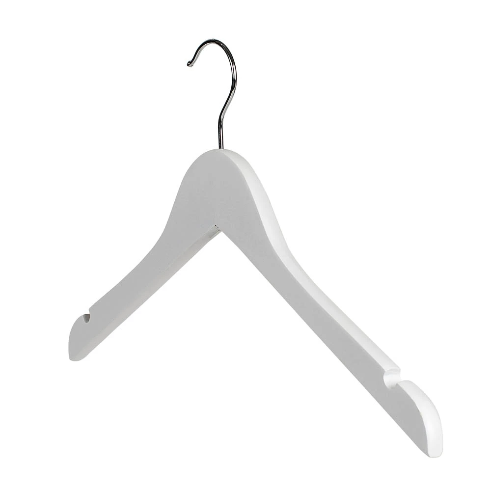 Wooden White Top Hangers 44cm (Box of 100) 50043