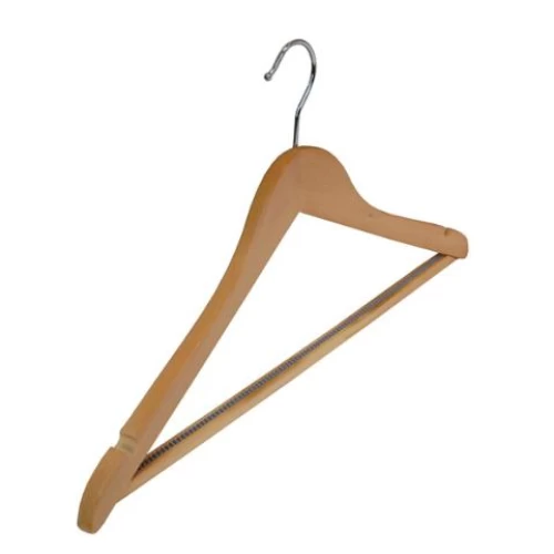 Wooden Wishbone Hangers With Non Slip Centre Bar 44cm (Box of 100) 50042