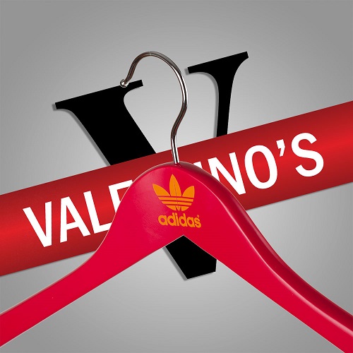 Red Painted Clothing Hanger - Adidas Branded Logo